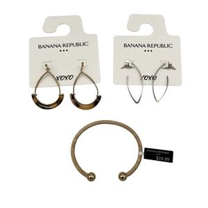NWT Banana Republic Factory Earrings & Cuff Bracelet Jewelry Lot